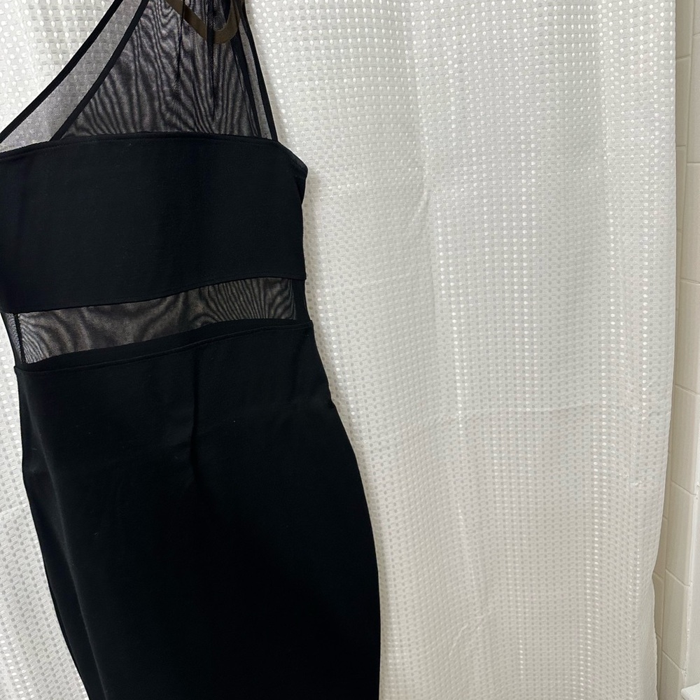 Black Mesh Panel Dress
